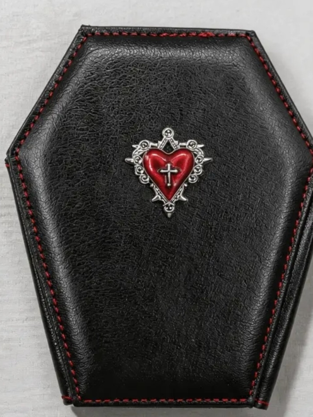 Black Coffin and Red Heart Wallet